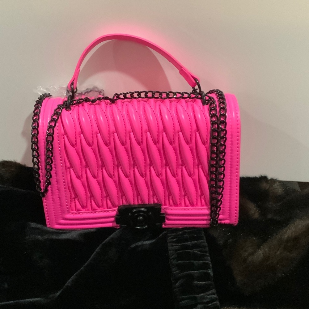 Barbie Bubblegum Pink Quilted Chain Shoulder Bag
